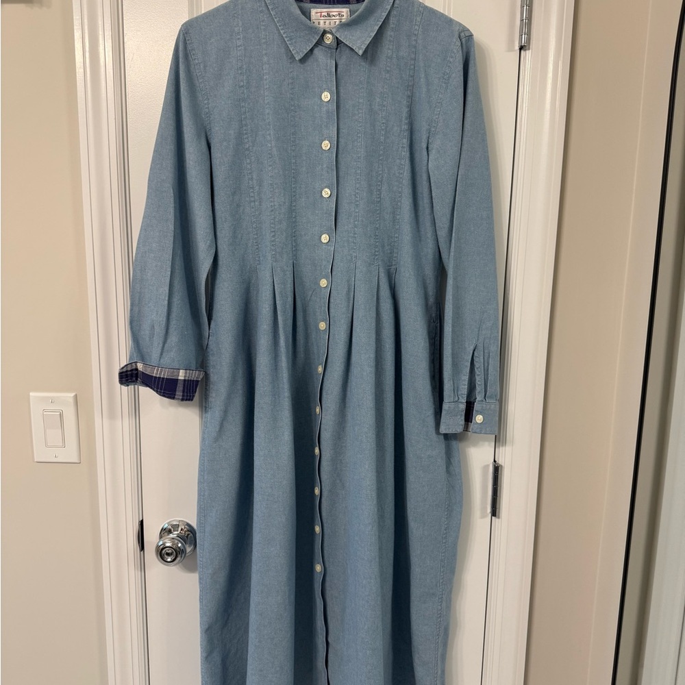 Talbots Light Blue Long Sleeve Denim Dress